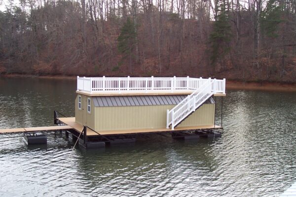 Remodeled existing dock featuring a luxurious rooftop addition