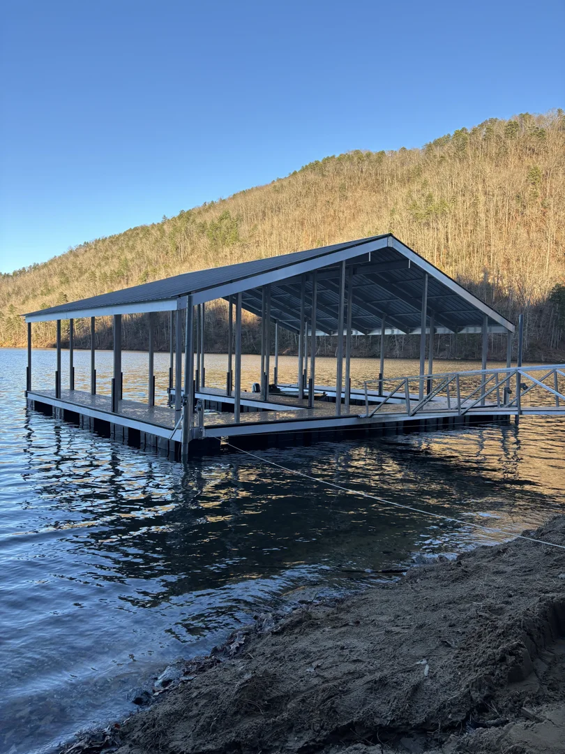 welded aluminum dock frame showing structural integrity