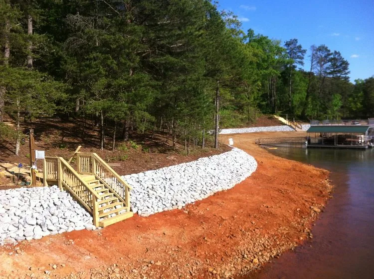 Rip Rap Erosion Control on Lake Chatuge Hiawassee Ga