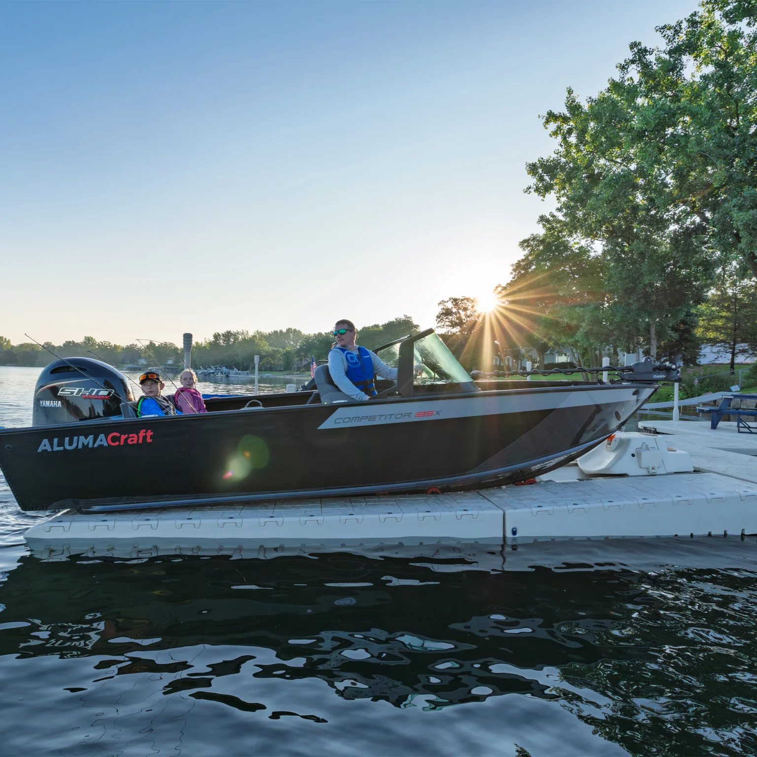 Pro 8 Boat Port with boat docked