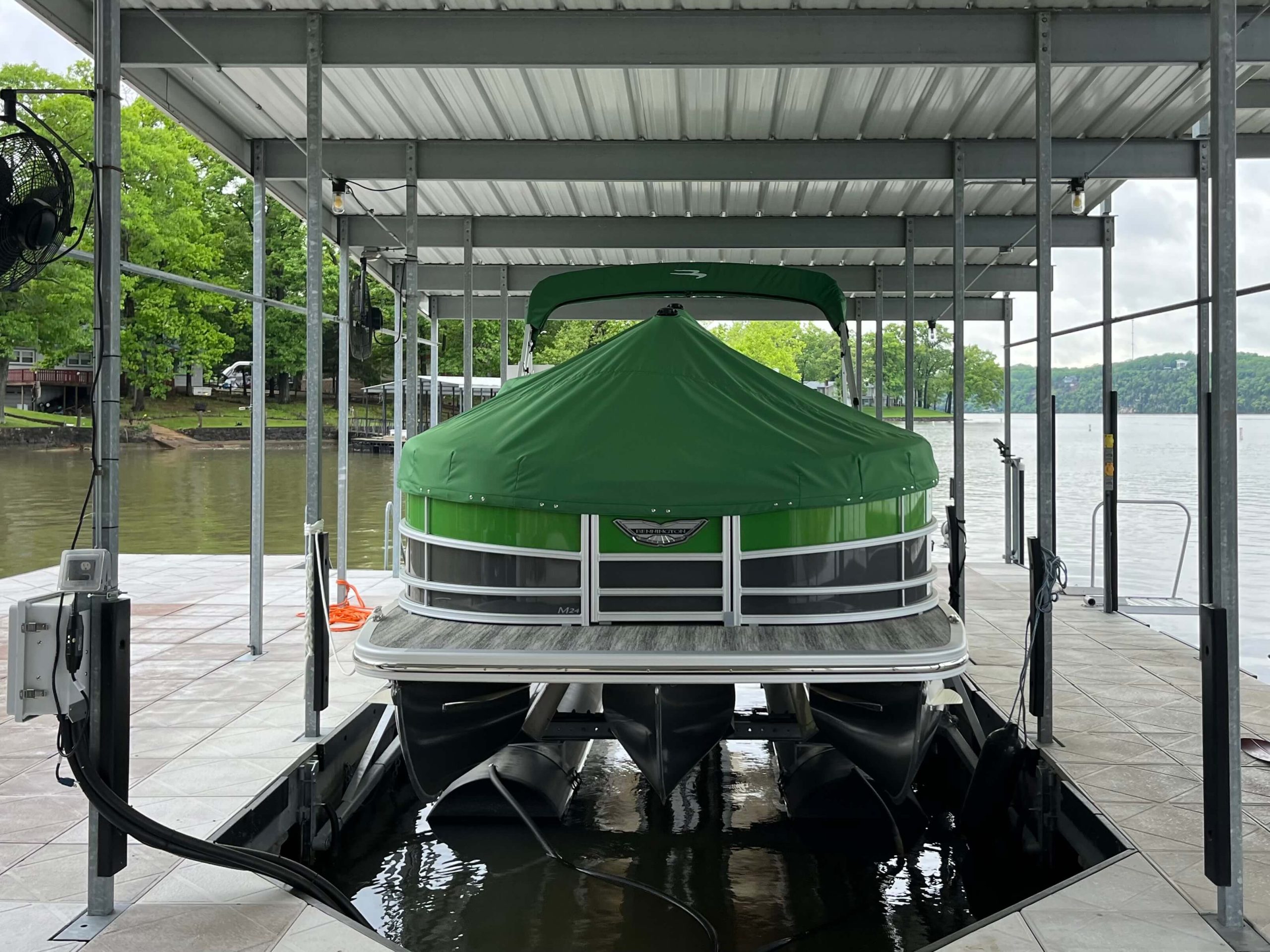 DuraTek HD Series boat lift installed by Martin Docks