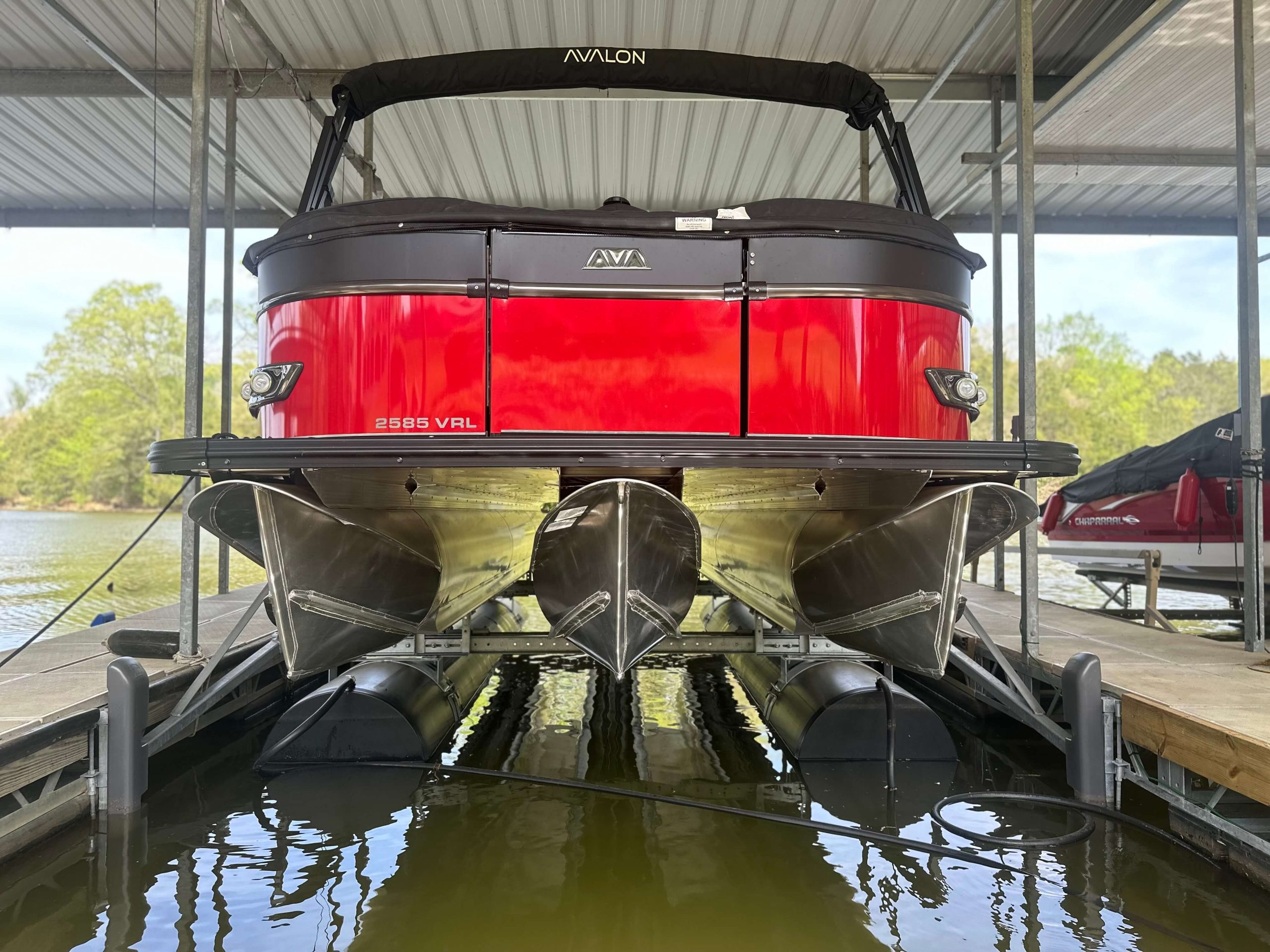 DuraTek HD Series boat lift at an unprotected dock