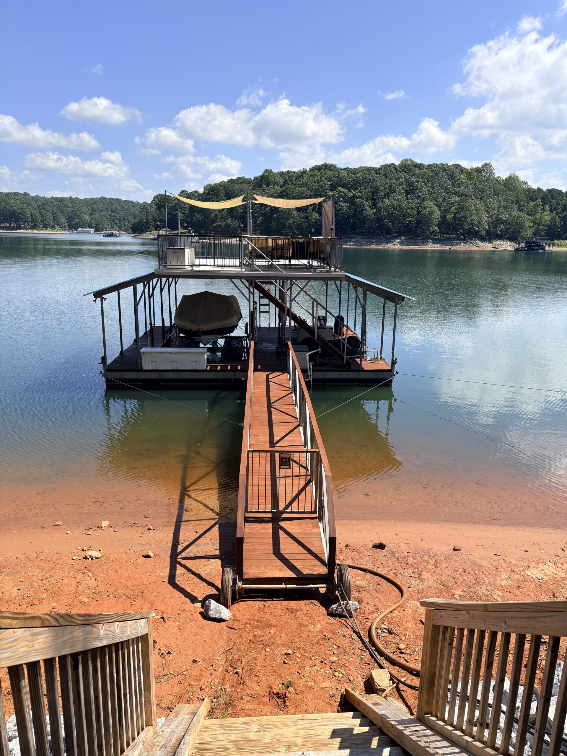 32' X 32' Gable Roof Dock with Sundeck - Lake Lanier
